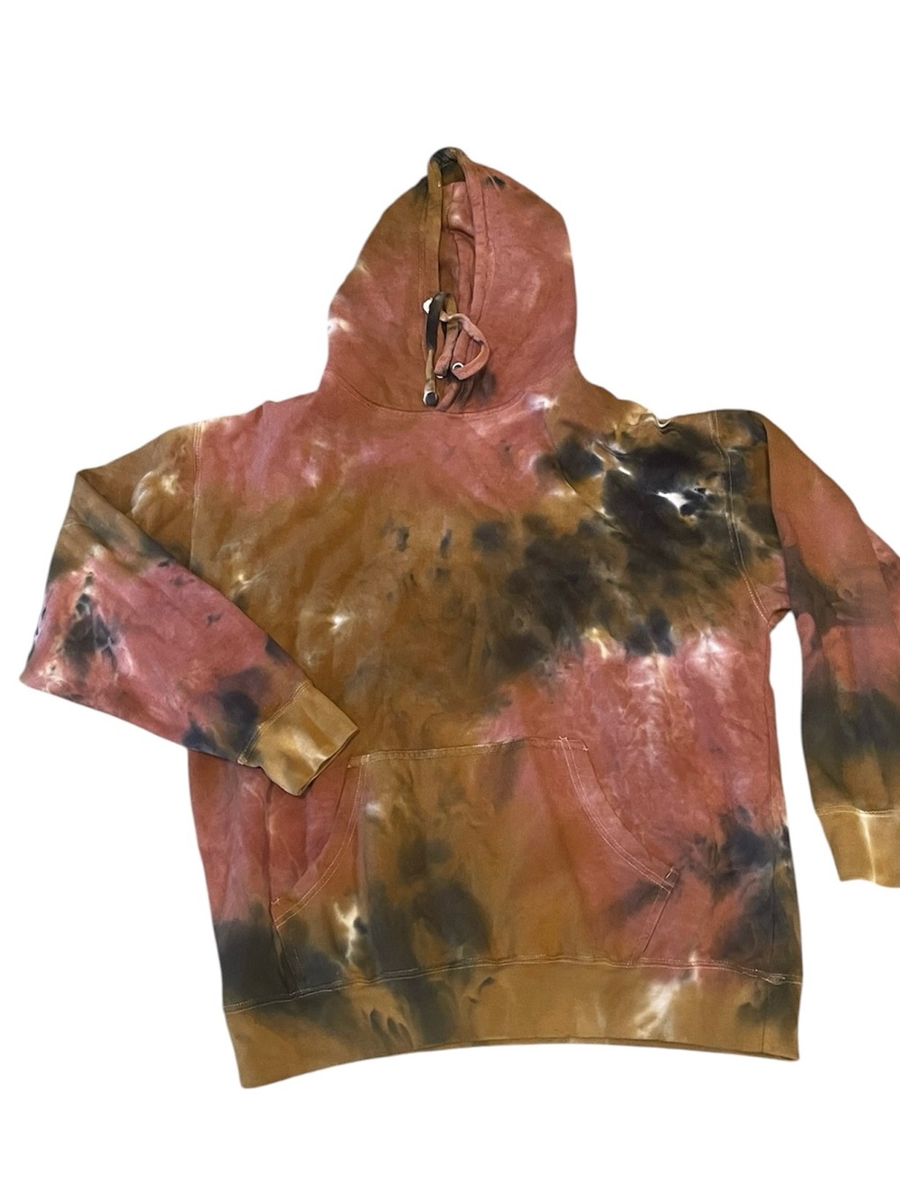 Tie-Dye Crewneck Sweatshirt in Rust, Brown & Black - Unbranded